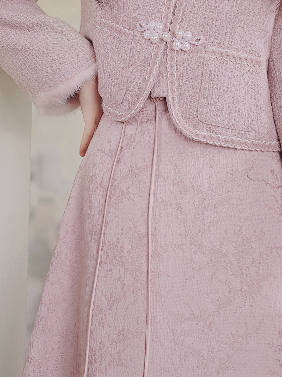 2PS Pink Long Sleeve Warm Coat