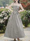 1950S Taylor Swift Same Style Black and White Stripe Swing Dress