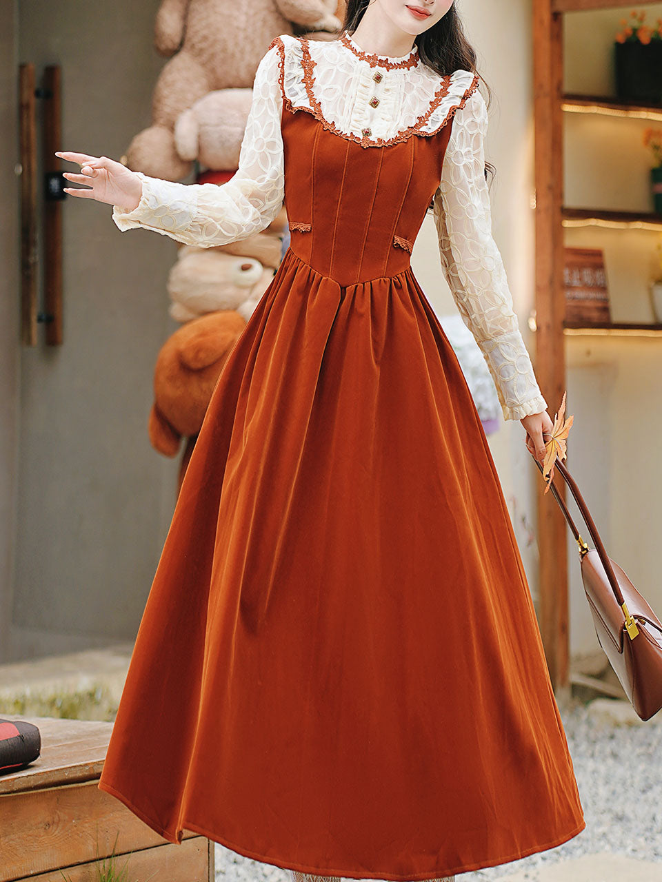 50s Retro Brown Lace