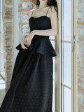 Gothic Jacquard Tunic Spaghetti Camisole Top