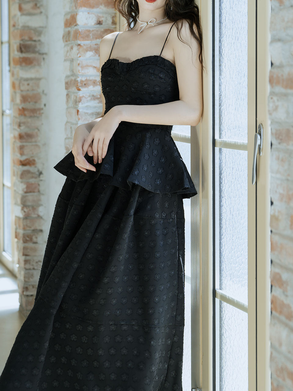 Gothic Jacquard Tunic Spaghetti Camisole Top