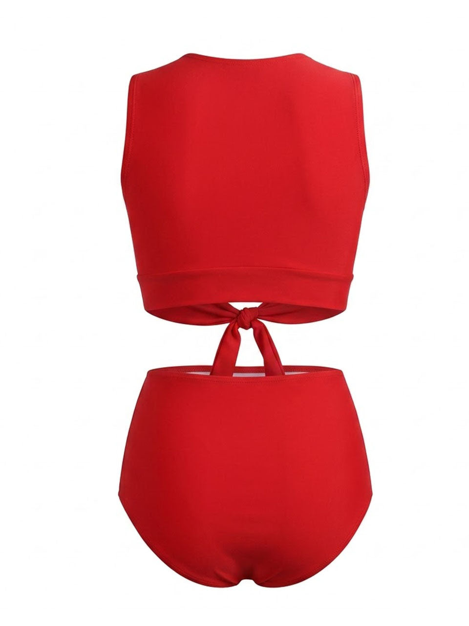 Vintage Inspired High-Waisted Red Bikini Set