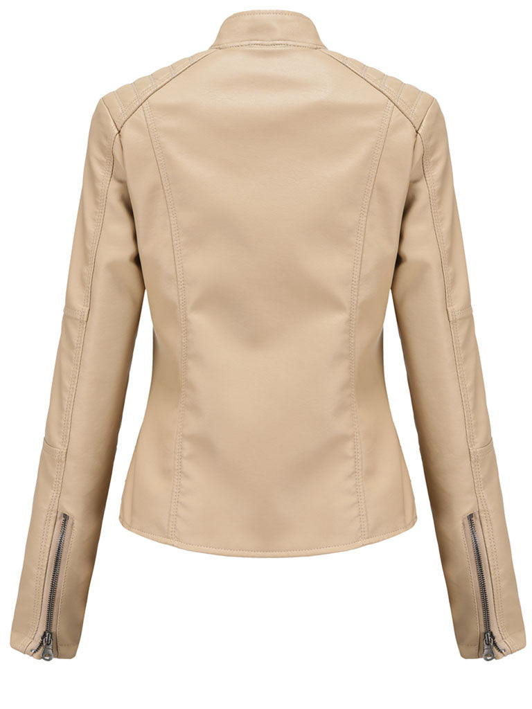6 Color Long Sleeve PU Leather Motorcycle Jacket