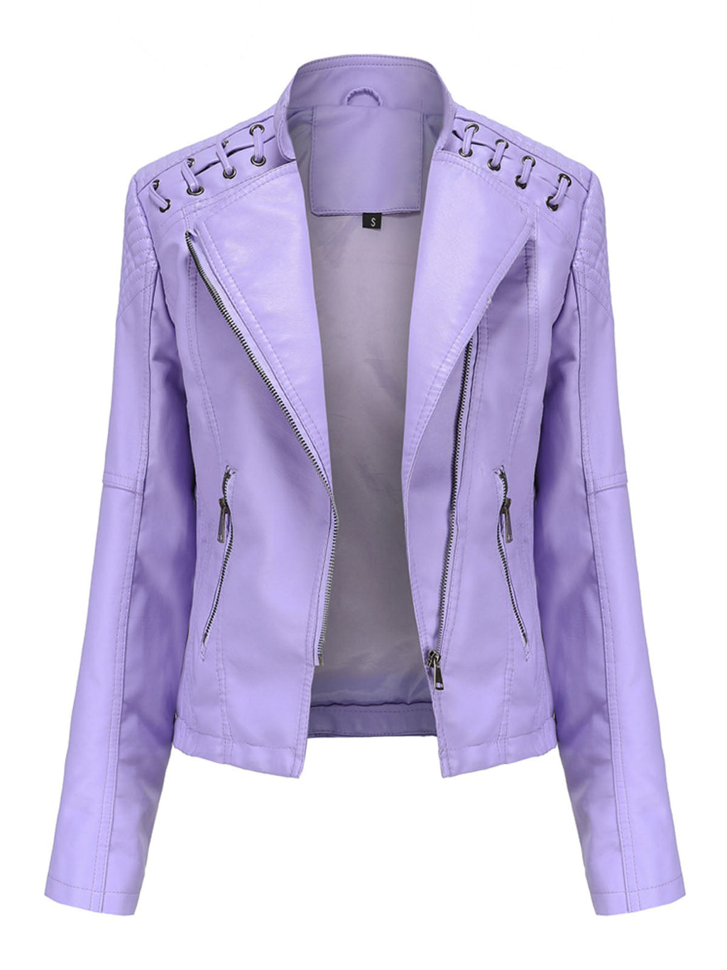 Leather Jacket Weave Long Sleeve Winter Coat