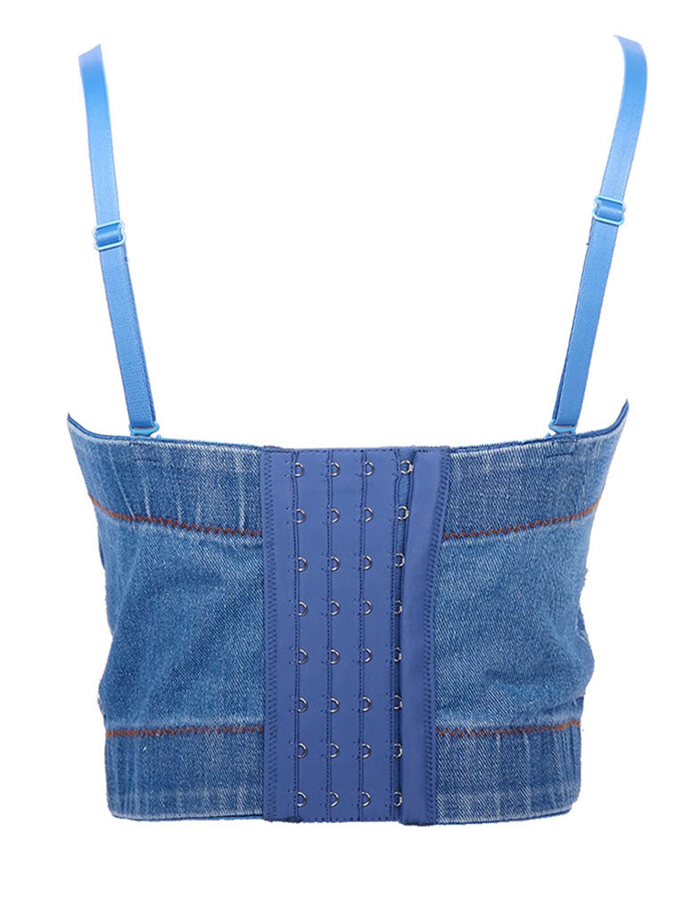 Denim Corset Camisole Top