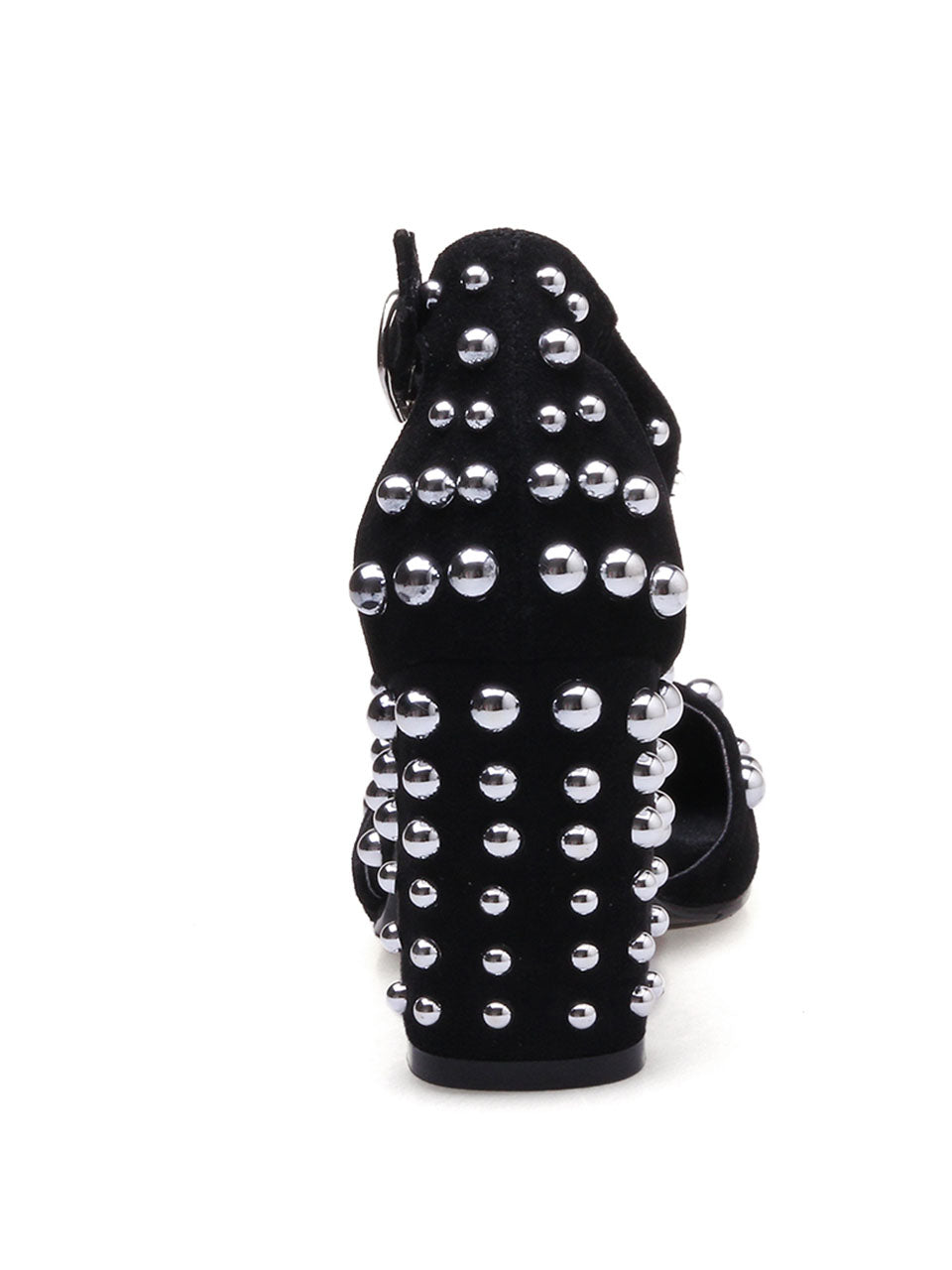 Piont Toe Rivet Chunky Heel Sandals Leather Vintage Shoes