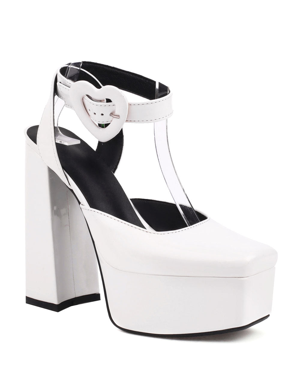 12CM High Heel Yellow Square Toe Platform Mary Jane Pump