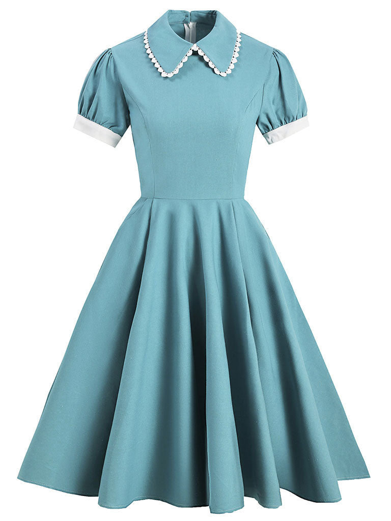 Lake Blue Peter Pan Collar 1950S Dress