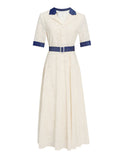 1950S Apricot Cotton Embroidery 1950S Vintage Dress