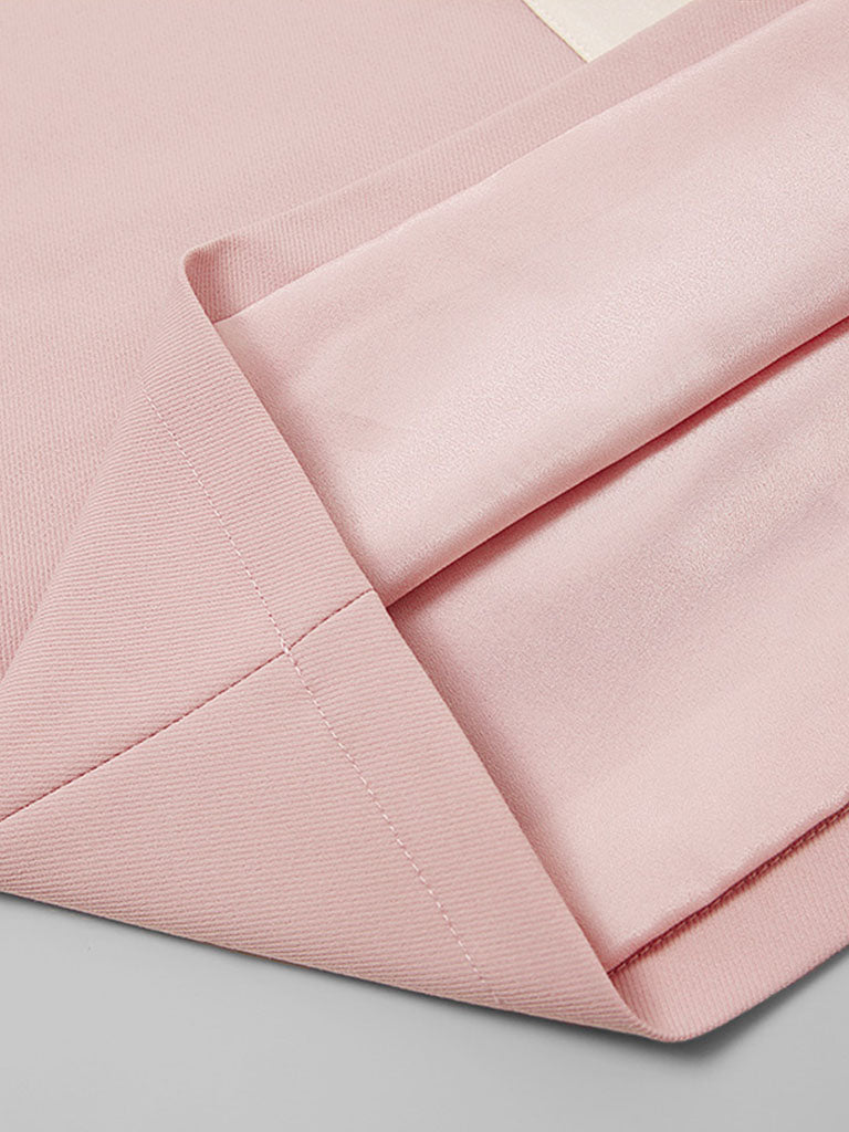 Pink Turn Down Collar Long Sleeve 1940S Vintage Dress