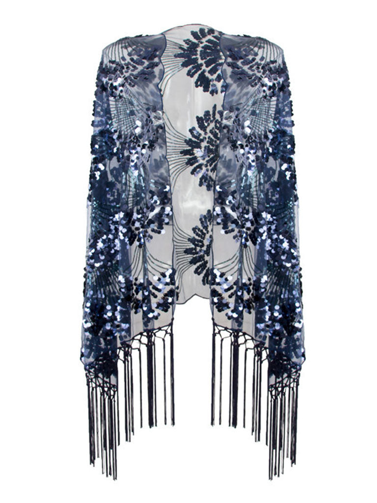 Great Gatsby 1920's Bridal Flapper Sequin Cape