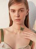 1950S Embroidered Butterfly Choker Vintage Necklace