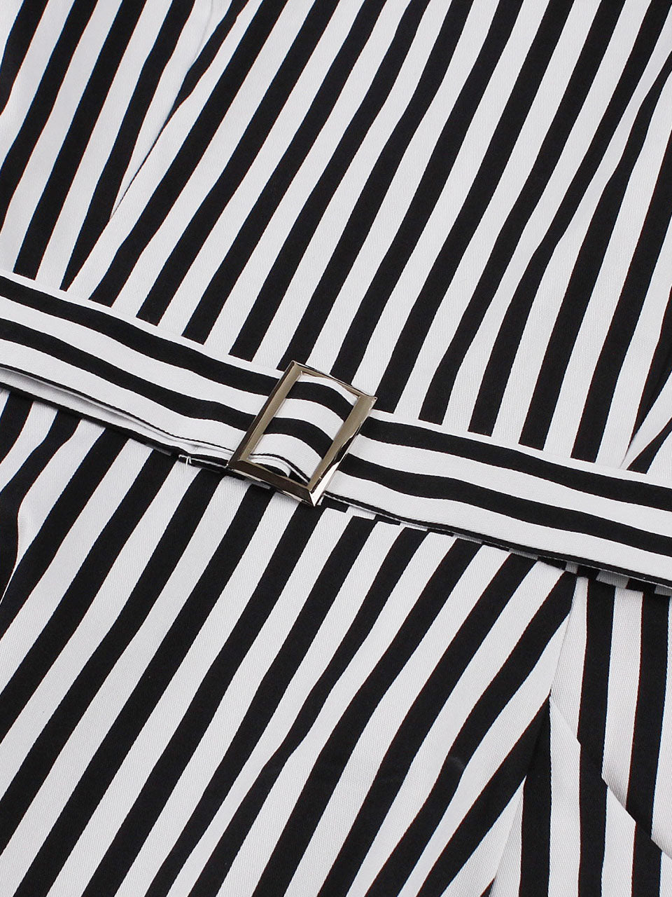 Black Peter Pan Collar Stripe 1950s Vintage Swing Dress