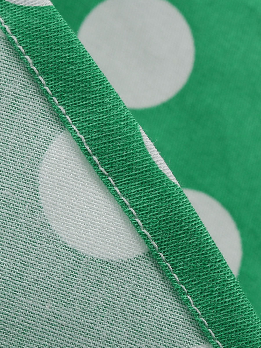 Green And White Polka Dots Pockets Vintage Halter 1950S Dress