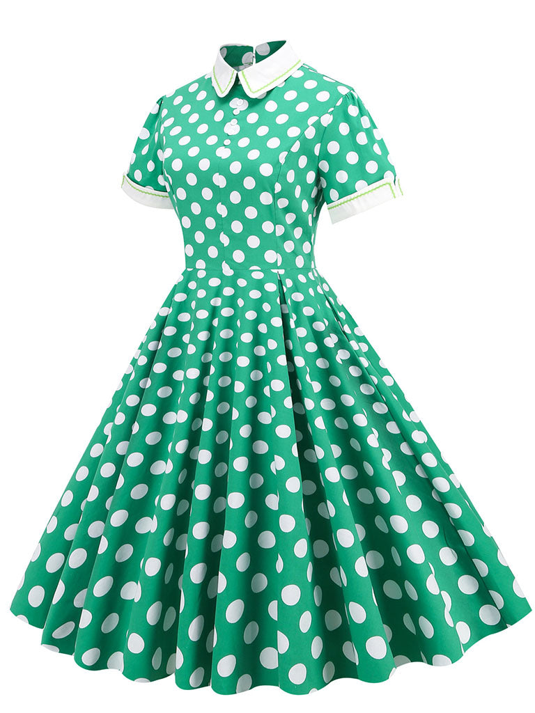 Polka Dots Peter Pan Collar 1950S Dress