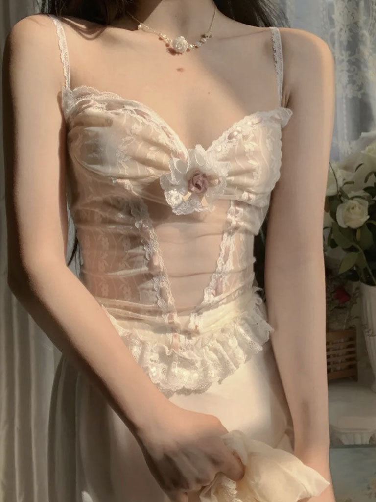 Lace Ruffles Corset