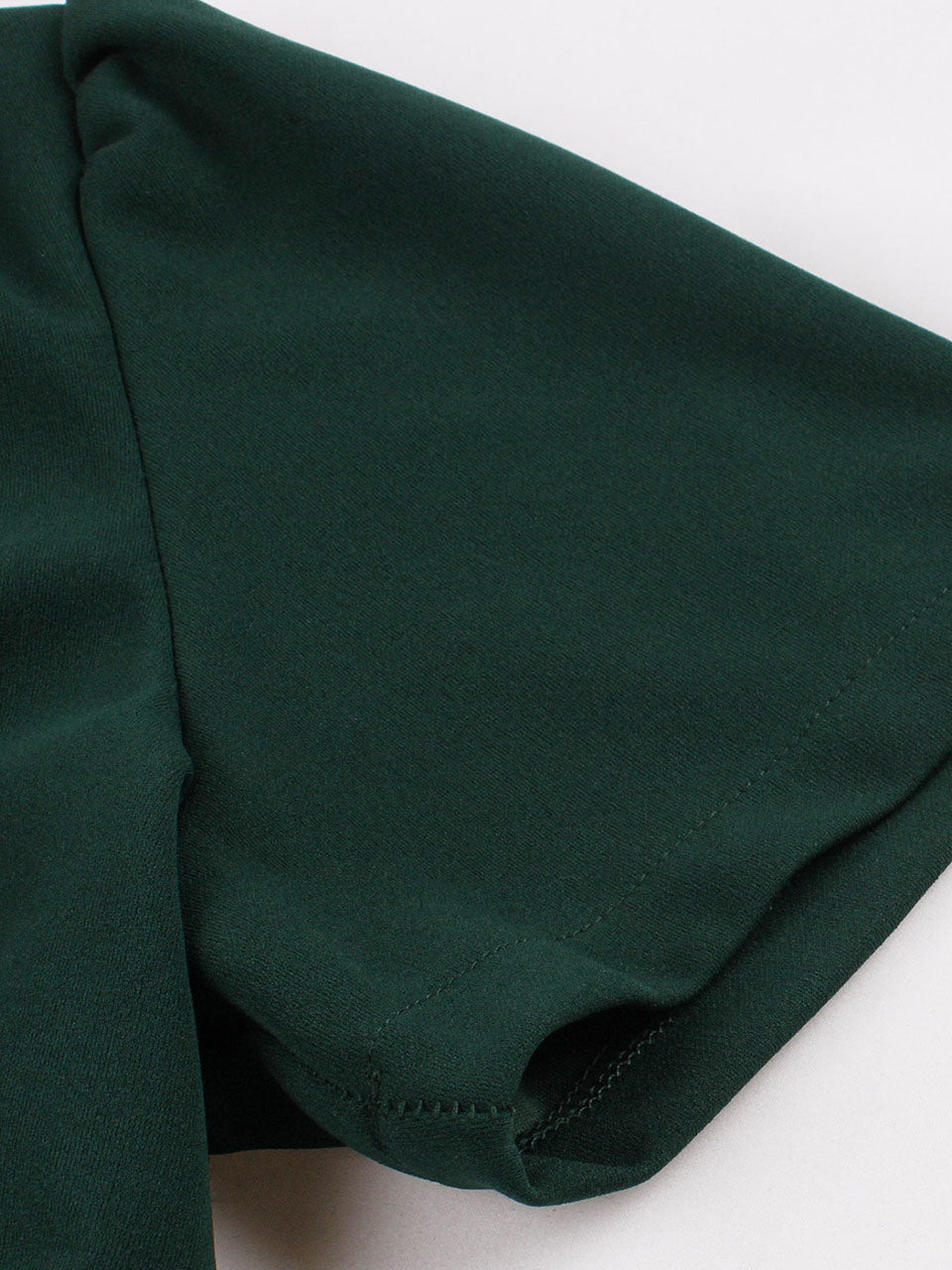 Dark Green V Neck Short Sleeve Vintage Swing Dress