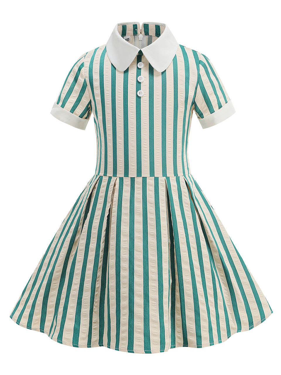 Kids Little Girls' Dress Stripe Peter Pan Collar 1950S Vintage Dress