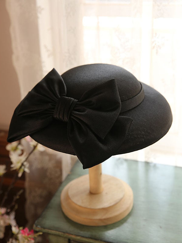 Big Sweet Bow Satin Vintage Audrey Hepburn Same Style 1950S Hat