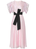 Light Pink V-neck Organza Fairy Dress