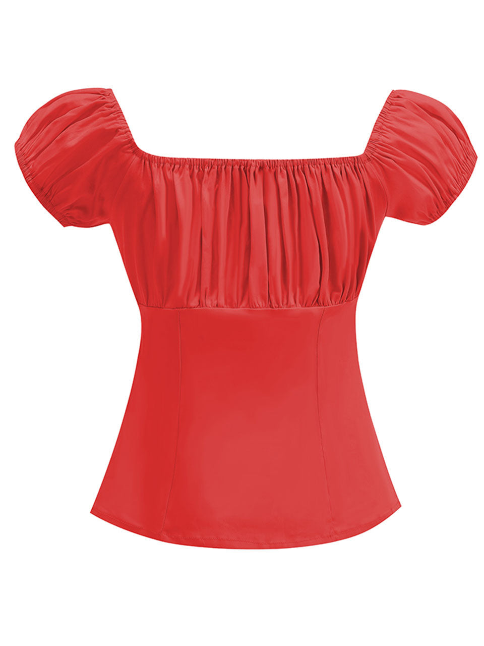 Regencycore 1950s Puff-Sleeve Ruched Top