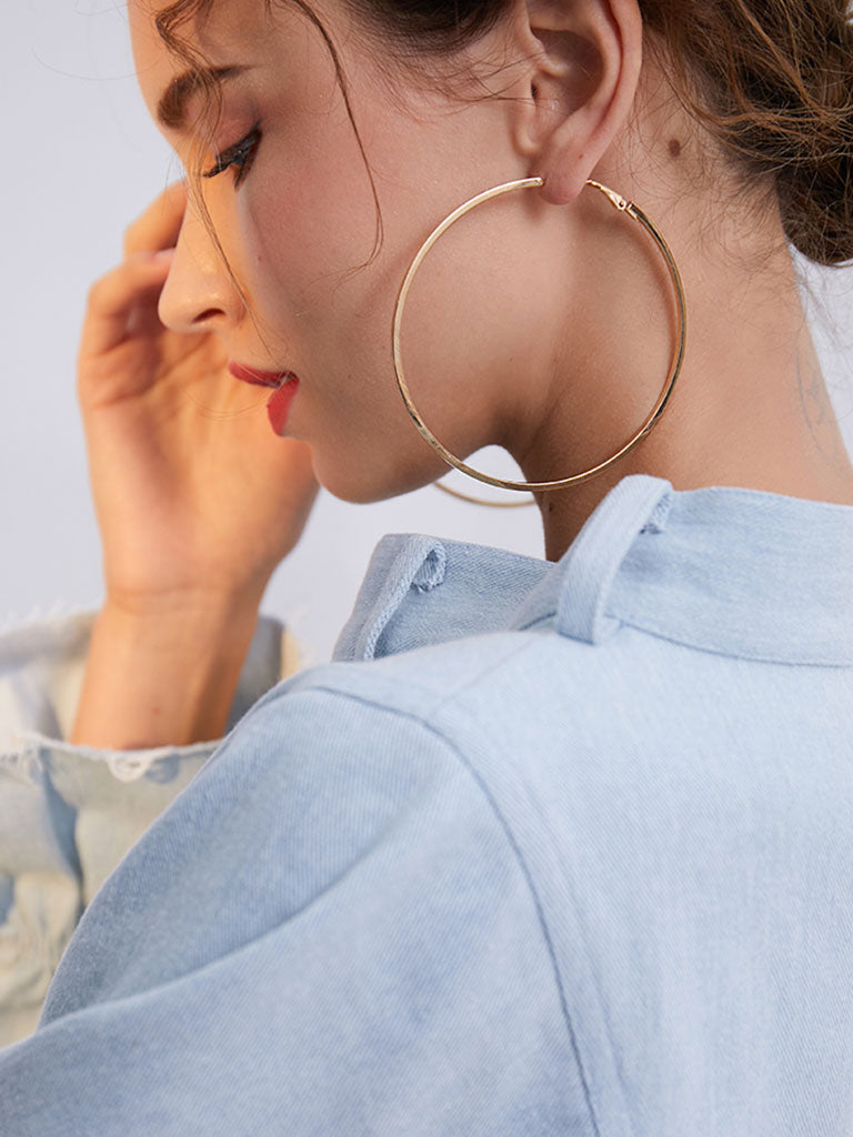 Circle Metal Hoop Fashion Earrings For Women