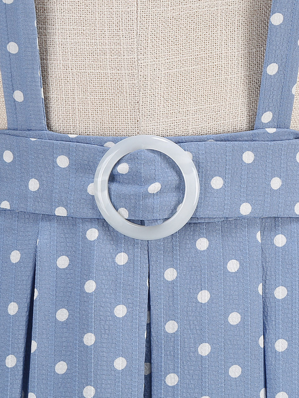 Polka Dots High Waist Audrey Hepburn Style Cocktail Suspender Swing Skirt