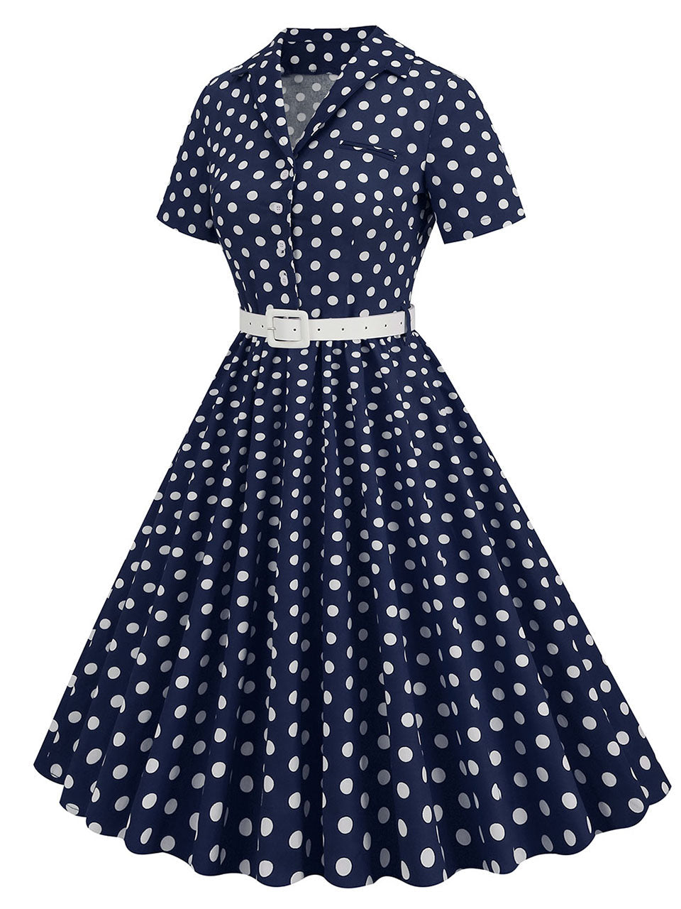 Polka Dots 1950S Vintage Shirt Swing Dress
