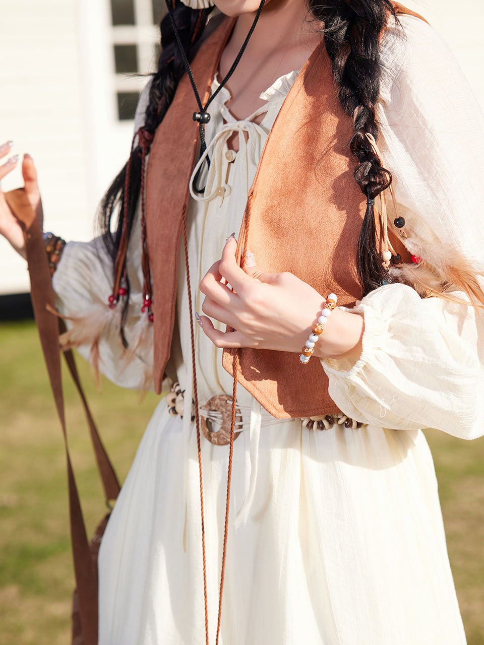 Bohemian White Ruffles Cotton Maxi Dress