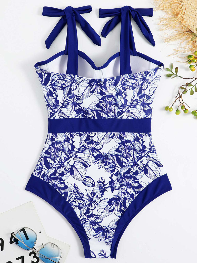 Animal Floral Print Strap One Piece