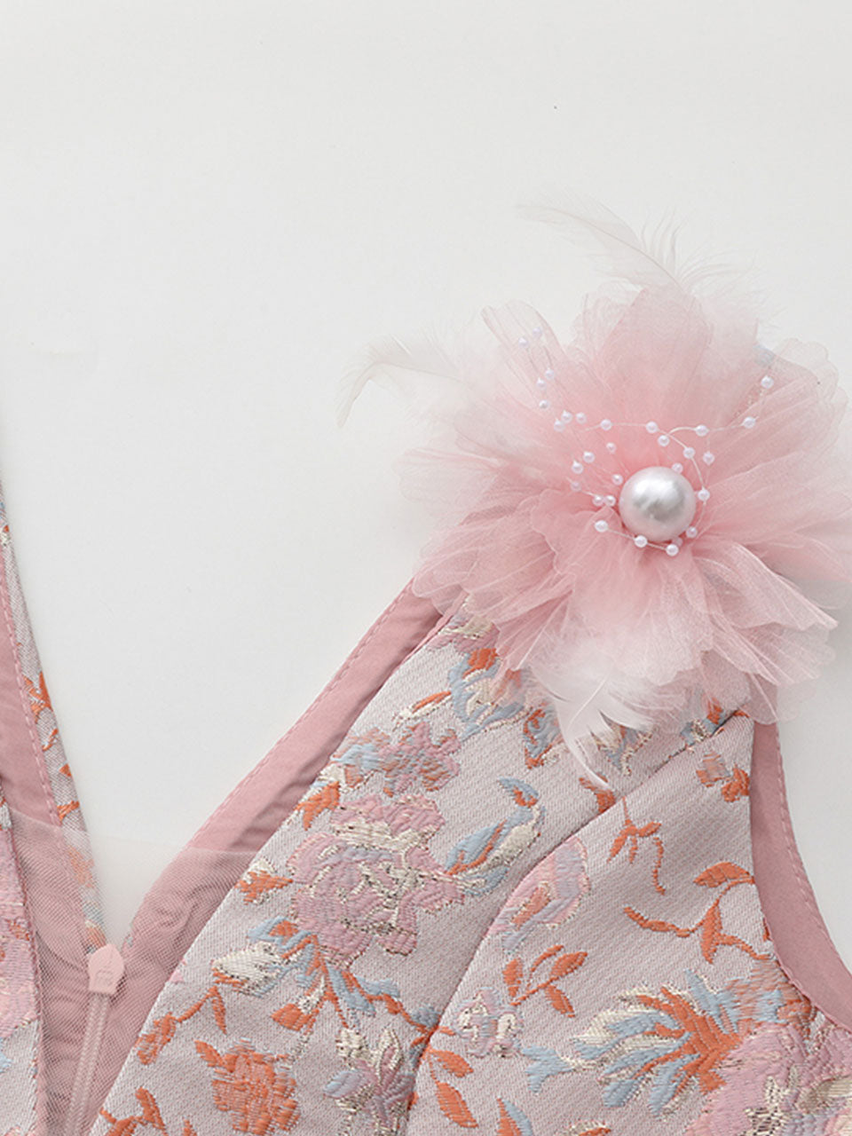 Mrs. Maisel Style Pink V-Neck Satin 1950s Vintage Gown