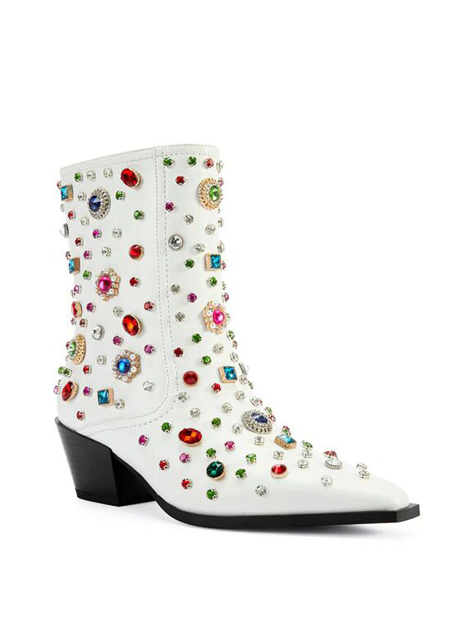 7CM Luxury Rivet Chunky High Heel Platform Boot Vintage Shoes