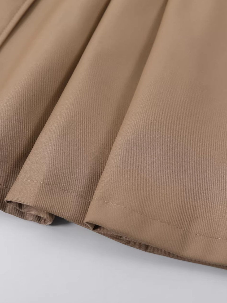 Off-Shoulder Belted Trench Coat