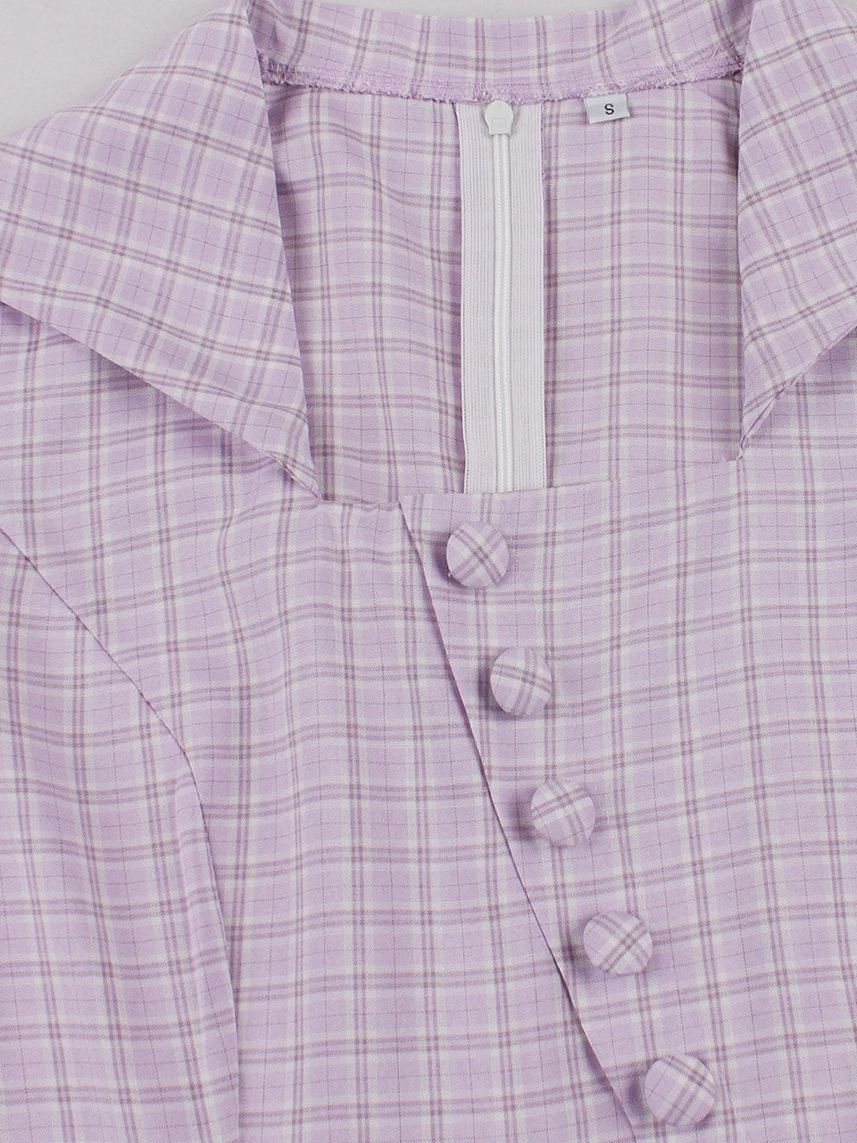 Purple Plaid Square Collar 1950s Swing Dress