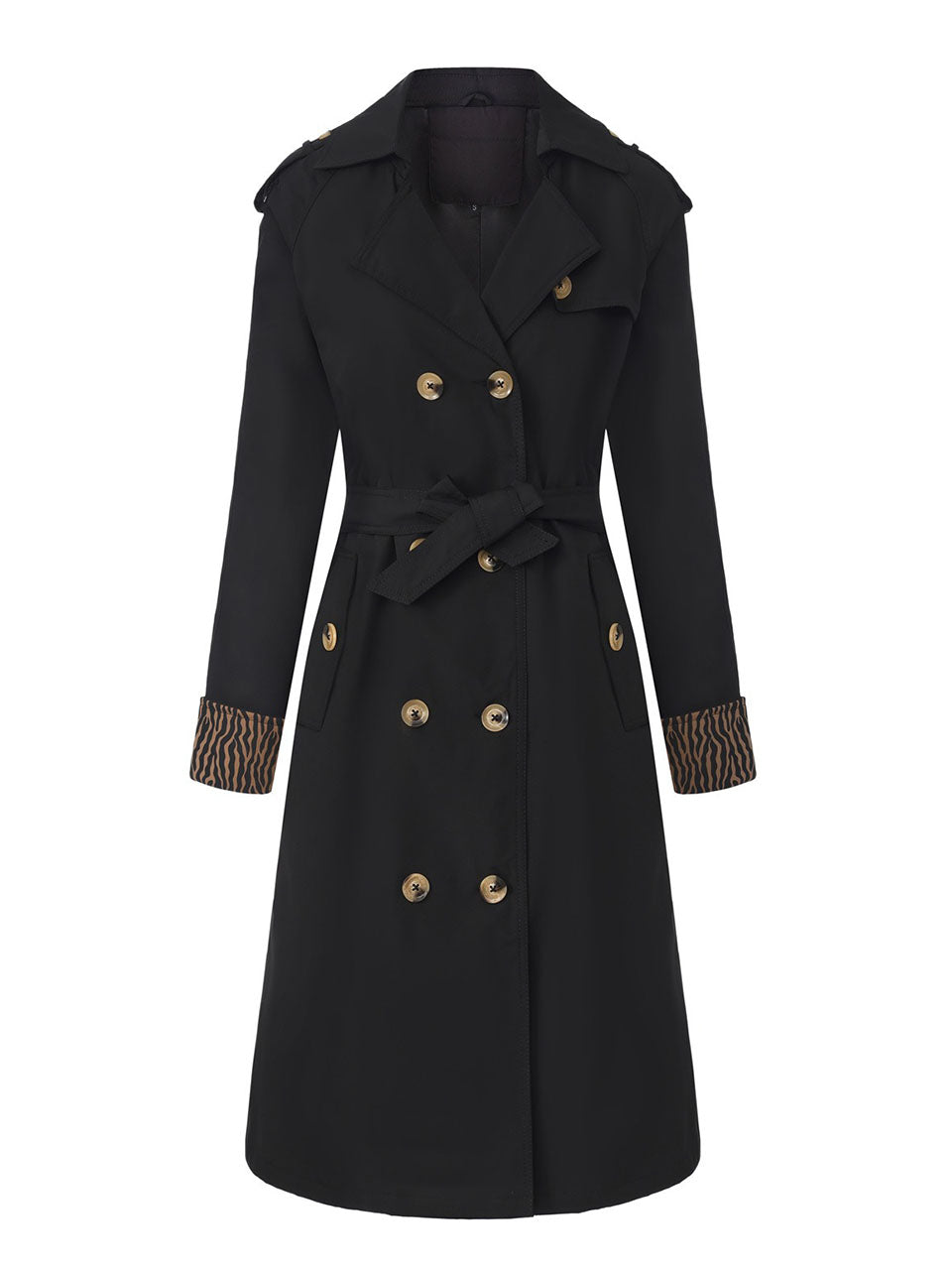 Khaki Double-Breasted Trench Coat