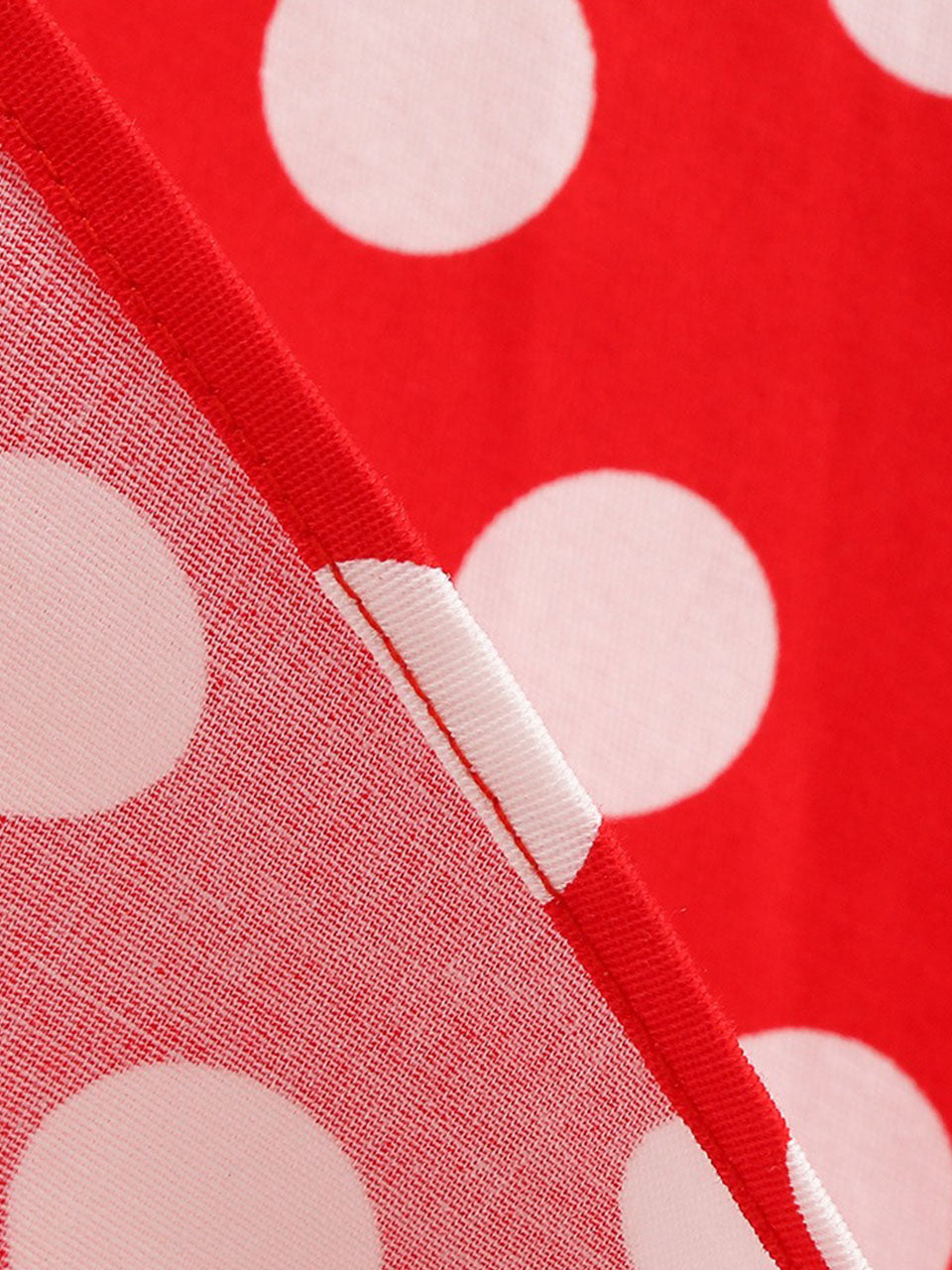 Red Polka Dots Short Sleeve 1950s Vintage Dress