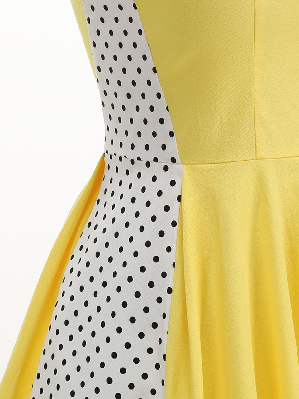 1950s Vintage Polka Dot Sleeveless Retro Swing Dress