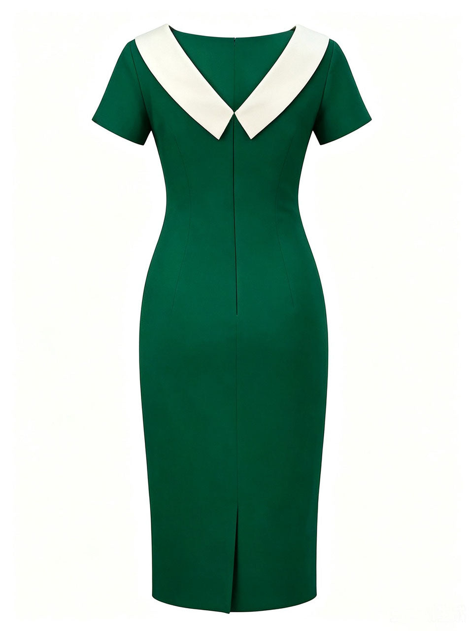 1960s Dark Green Short Sleeve Bodycon Dress