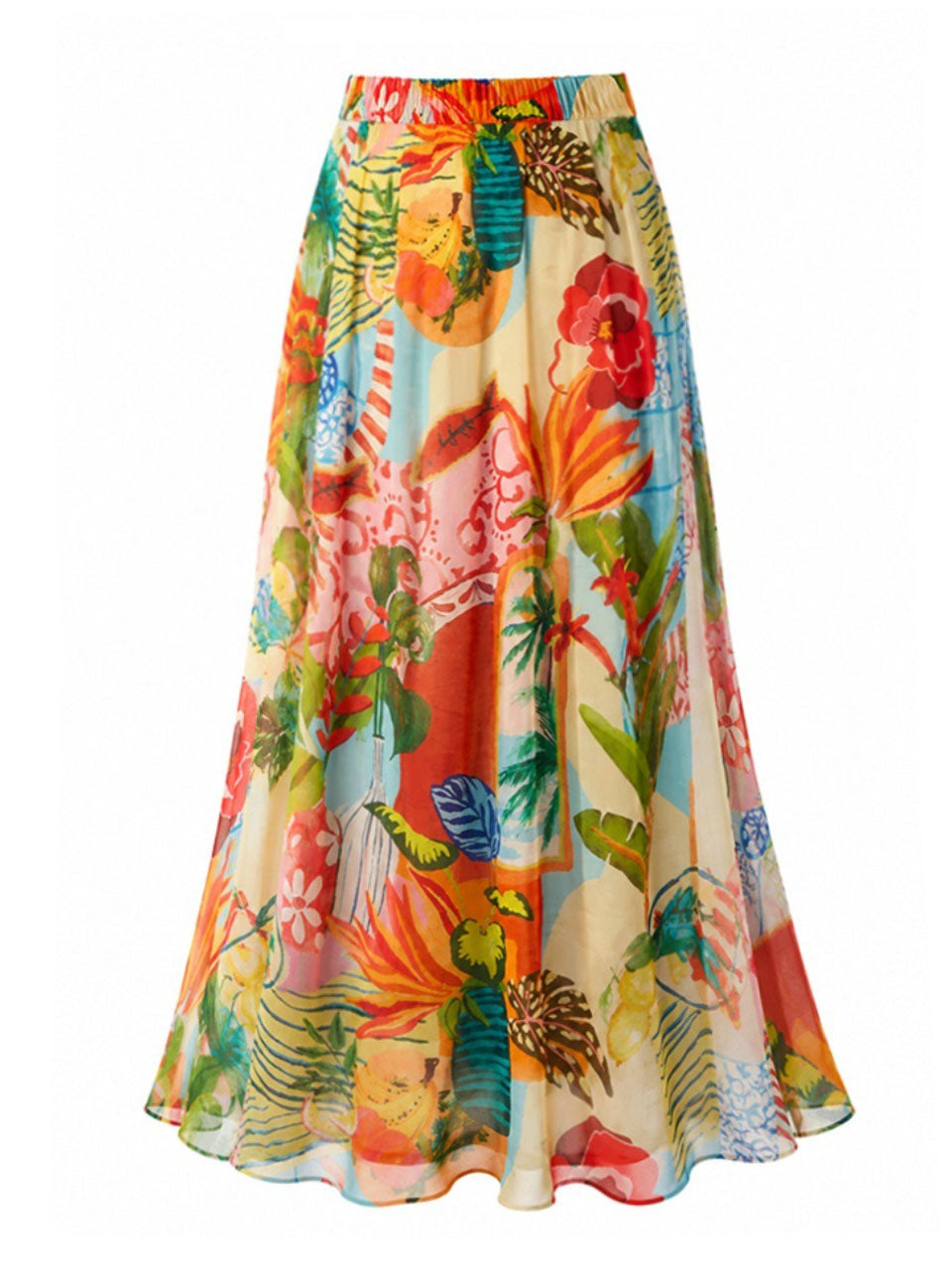 Colorful Tropical Floral One-Piece Swimwear