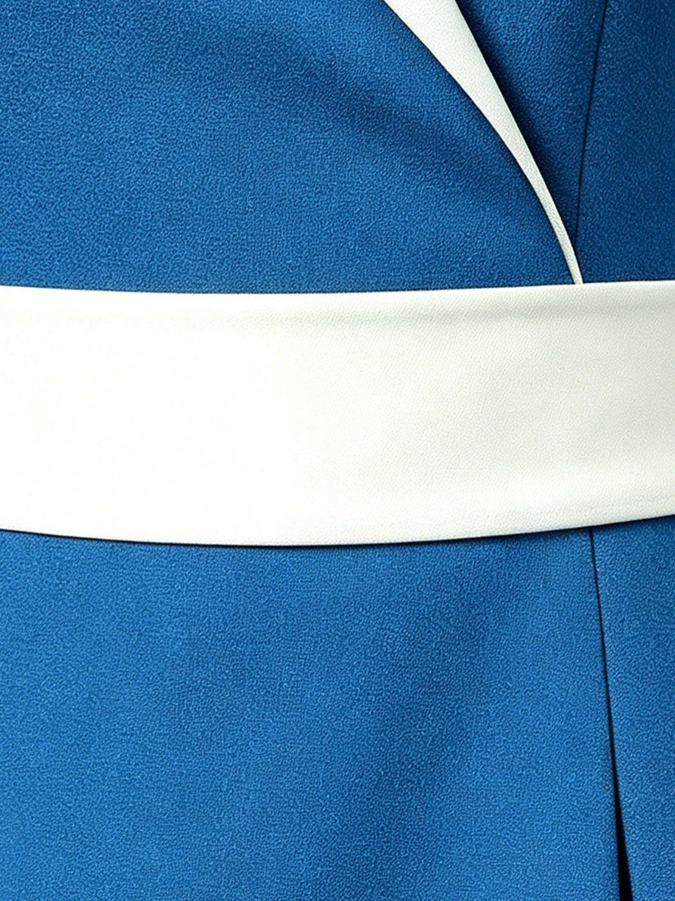 1950s Lake Blue Notch Lapel Collar Vintage Puff Sleeve Retro Swing Dress