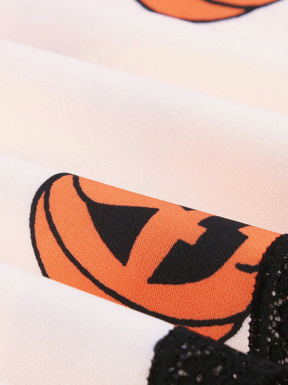 1950s Orange Square Neck Short Sleeve Halloween Pumpkin Print Vintage Swing Dress