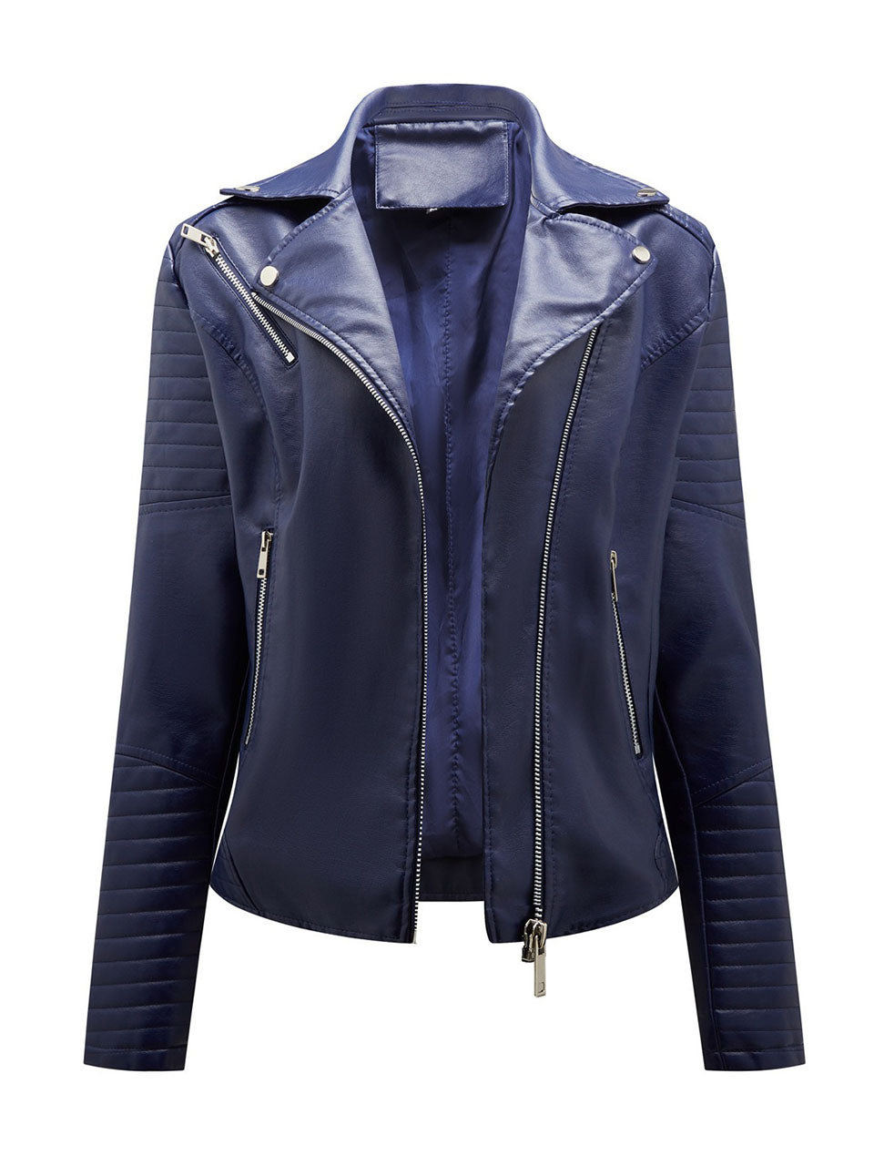 Yellow PU Leather Motorcycle Coat