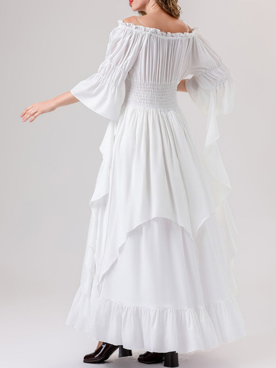White Renaissance Mushroom Medieval Edwardian Dress