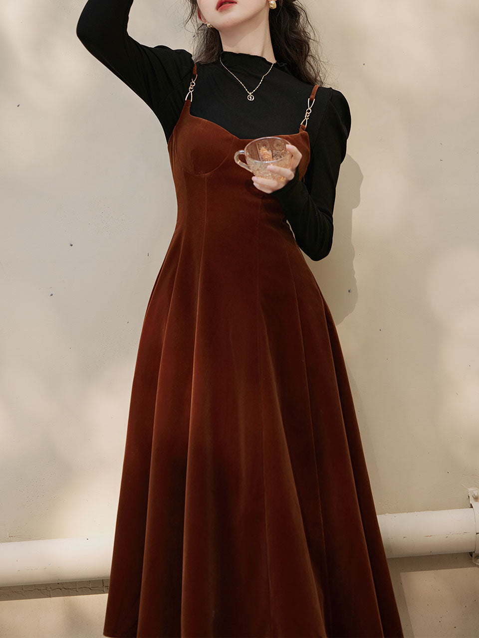 2PS Green Strap Suspender 1950S Dress