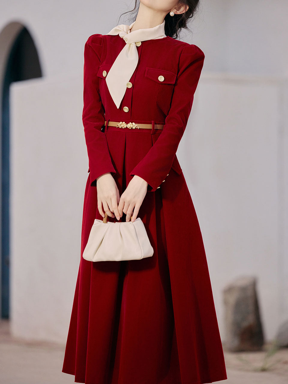 Red Velvet Vintage Dress