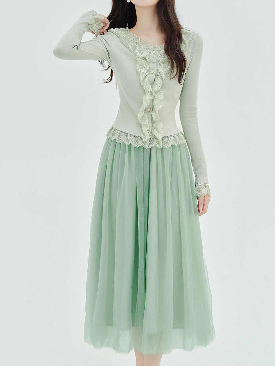 Green Lace Top
