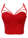 Solid Color Cut Out Corset Camisole Top