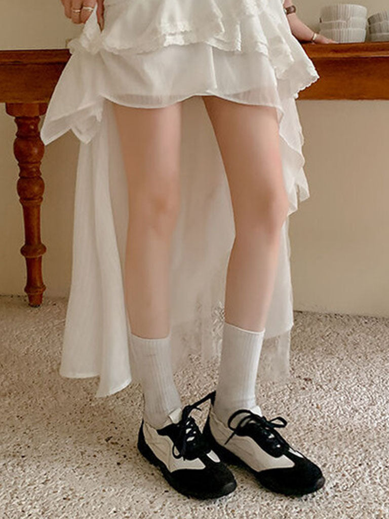 Balletcore Ribbon Grey Sneakers