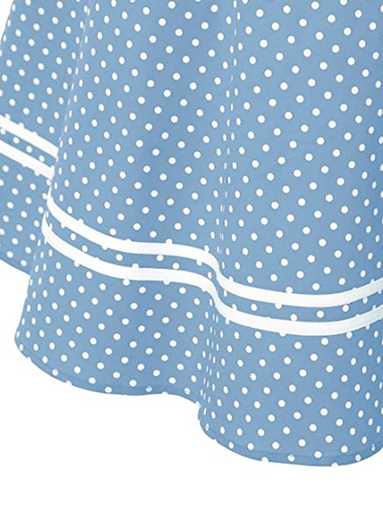 1950S Polka Dots Halter Sailor Style Dress