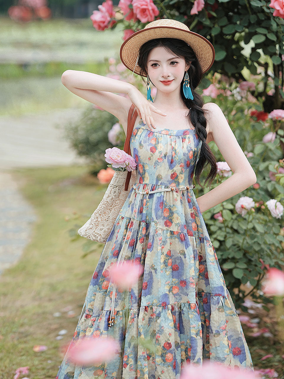 2PS Ethereal Garden Party Floral Spaghetti Strap Dress